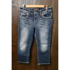 Maurice's Premium Womens Size 9 10 REG Dark Wash Embellished Bootcut Jeans